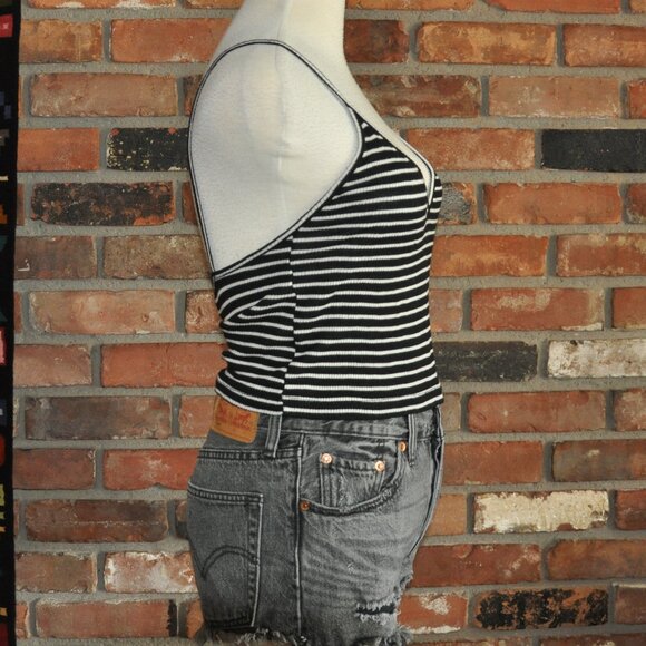 Brandy Melville Black & White Striped Tank Top O/S - Picture 2 of 6